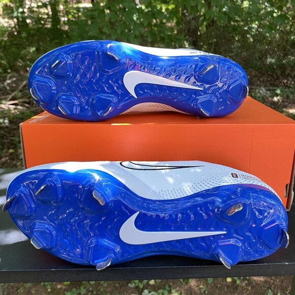 Nike Hyper Diamond 4 PRO CZ5920-10 White/Black /Blue Softball Cleats Women Sz 10 - Picture 8 of 10